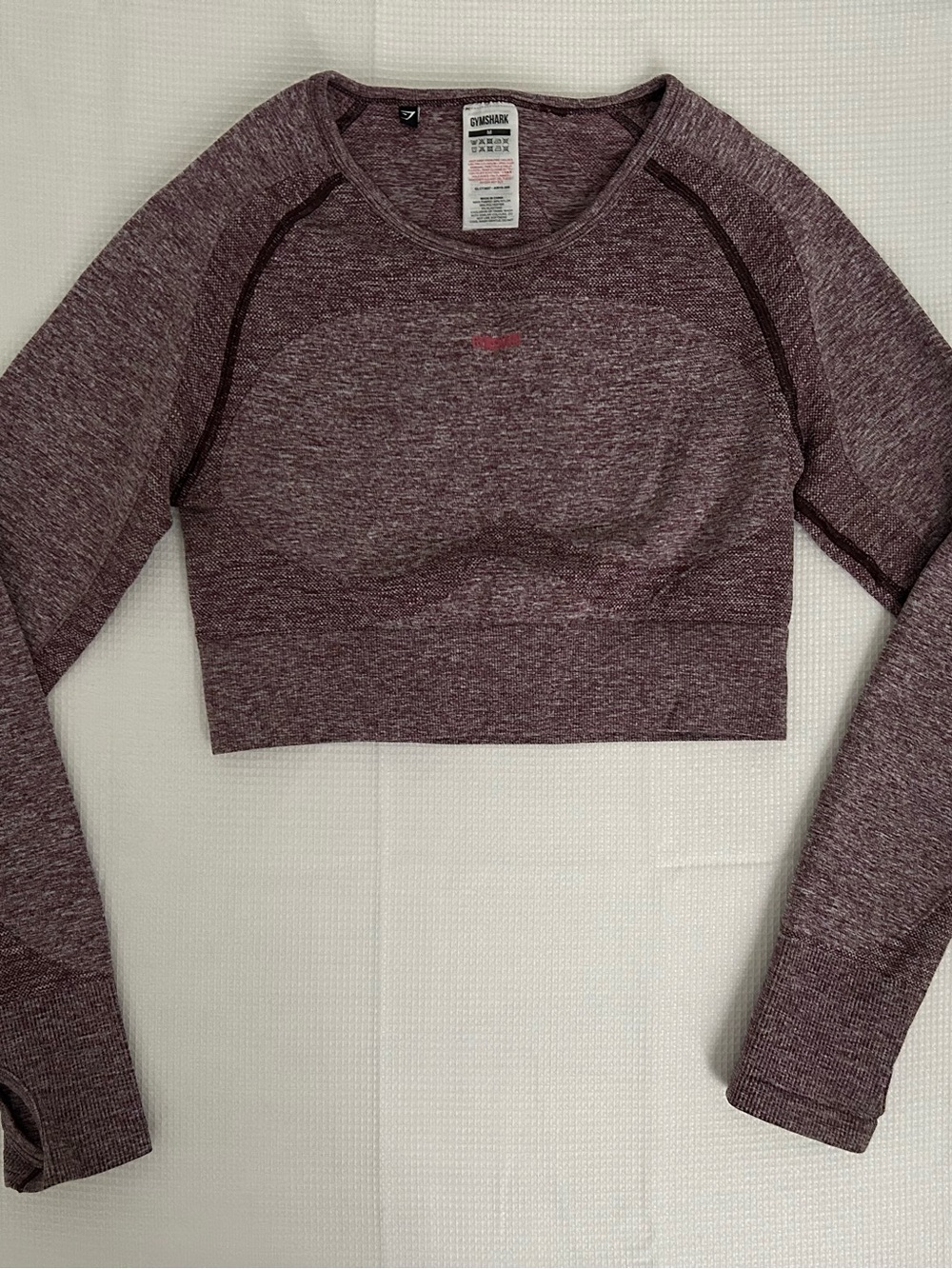 Gymshark Seamless Long Sleeve Crop Top in Plum Heather